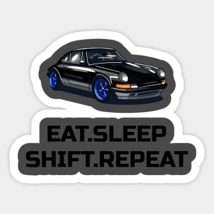 Eat Sleep Shift Repeat Porsche 911 Car Sticker